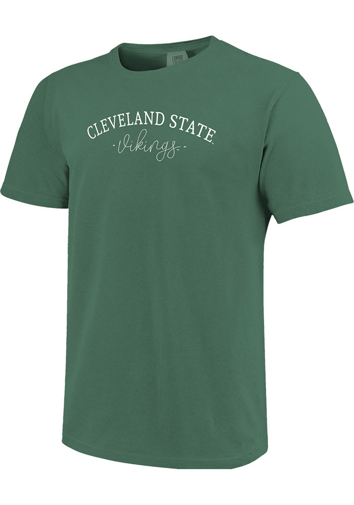 Cleveland State Vikings Womens Green New Basic Short Sleeve T-Shirt