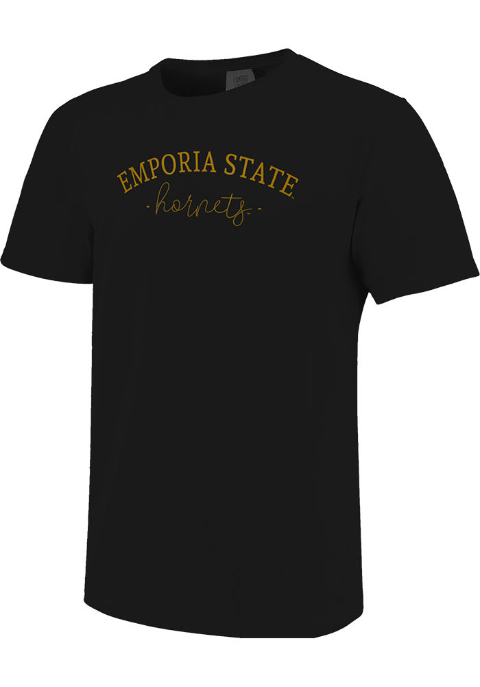 Emporia State Hornets Womens Black New Basic Short Sleeve T-Shirt