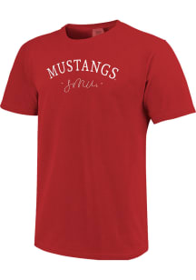 SMU Mustangs Womens Red New Basic Short Sleeve T-Shirt