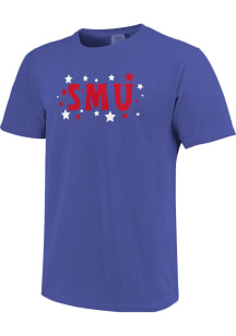 SMU Mustangs Womens Blue Star Short Sleeve T-Shirt