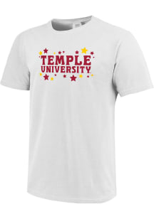 Temple Owls Womens White Star Short Sleeve T-Shirt
