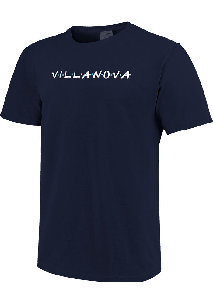 Villanova Wildcats Womens Navy Blue Wordmark Dots Short Sleeve T-Shirt