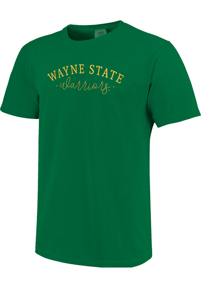 Wayne State Warriors Womens Green New Basic Short Sleeve T-Shirt