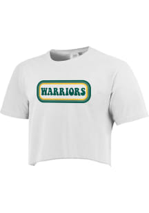 Wayne State Warriors Womens White Ombre Oval Short Sleeve T-Shirt