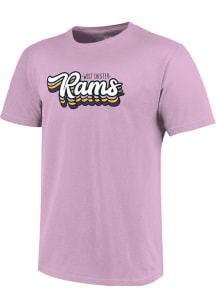 West Chester Golden Rams Womens Lavender Retro Stack Script Short Sleeve T-Shirt