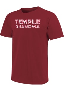 Temple Owls Womens Red Grandma Short Sleeve T-Shirt