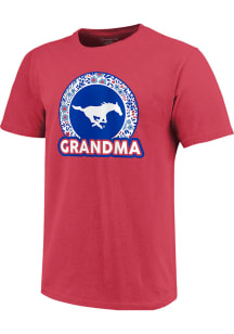 SMU Mustangs Womens Red Grandma Short Sleeve T-Shirt