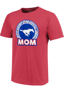 SMU Mustangs Womens Red Mom Short Sleeve T-Shirt