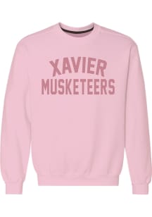 Xavier Musketeers Womens Pink Classic Crew Sweatshirt