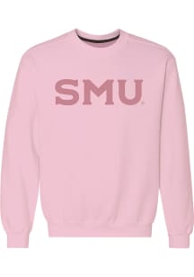 SMU Mustangs Womens Pink Classic Crew Sweatshirt