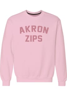 Akron Zips Womens Pink Classic Crew Sweatshirt