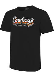 Oklahoma State Cowboys Womens Black Retro Stack Script Short Sleeve T-Shirt