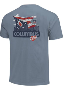 Columbus Blue Skyline State Flag Short Sleeve T Shirt