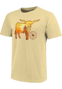 Texas Yellow Longhorn Landscape Short Sleeve Fashion T Shirt