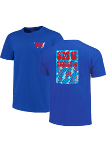 SMU Mustangs Womens Blue Groovy Type Short Sleeve T-Shirt
