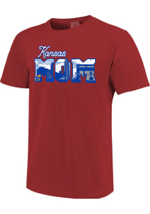 Kansas Jayhawks Womens Red Campus Mom Short Sleeve T-Shirt