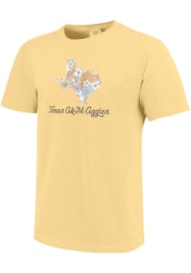 Texas A&amp;M Aggies Womens Yellow State Short Sleeve T-Shirt