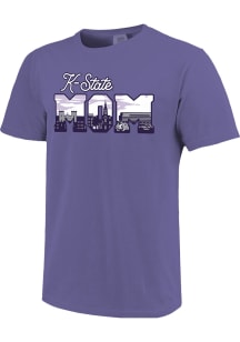 K-State Wildcats Womens Lavender Campus Mom Short Sleeve T-Shirt