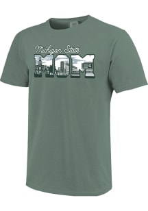 Michigan State Spartans Womens Green Campus Mom Short Sleeve T-Shirt