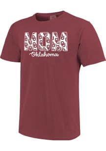Oklahoma Sooners Womens Crimson Block Mom Short Sleeve T-Shirt
