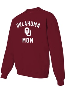 Oklahoma Sooners Womens Crimson Mom Crew Sweatshirt