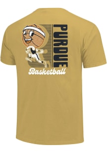 Purdue Boilermakers Retro Shadow Box Basketball Short Sleeve T Shirt - Gold