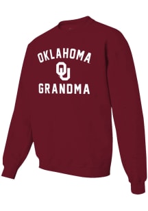Oklahoma Sooners Womens Crimson Grandma Crew Sweatshirt