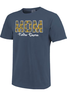Notre Dame Fighting Irish Womens Navy Blue Block Mom Short Sleeve T-Shirt