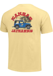 Kansas Jayhawks Womens Yellow Loading Up For the Waves Short Sleeve T-Shirt