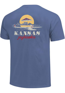 Kansas Jayhawks Womens Blue Chill Beach Short Sleeve T-Shirt