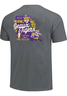 LSU Tigers Grey State of LSU Short Sleeve Fashion T Shirt