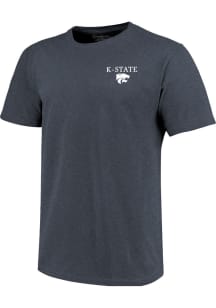 K-State Wildcats Grey State Flag Flying Short Sleeve T Shirt