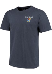 Kansas Jayhawks Grey State Flag Flying Short Sleeve T Shirt