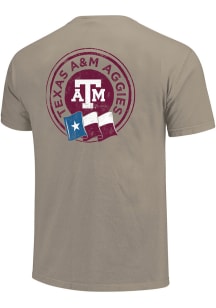Texas A&amp;M Aggies Tan State Flag Circle Short Sleeve T Shirt
