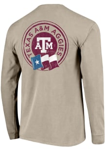 Texas A&amp;M Aggies Tan State Flag Circle Long Sleeve T Shirt