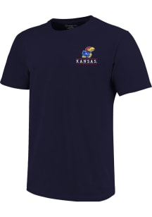 Kansas Jayhawks Navy Blue Painted Sky Short Sleeve T Shirt