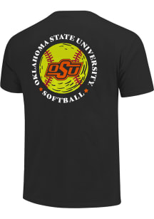 Oklahoma State Cowboys Black Softball Mascot Short Sleeve T Shirt