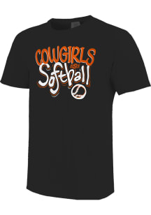Oklahoma State Cowboys Womens Black Softball Graffiti Short Sleeve T-Shirt