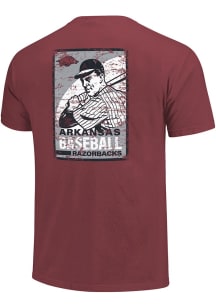 Arkansas Razorbacks Crimson Comfort Colors Baseball Poster Short Sleeve T Shirt