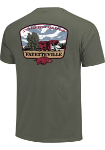 Arkansas Razorbacks Green Comfort Colors Camping Season Short Sleeve T Shirt