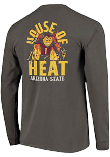 Arizona State Sun Devils Charcoal House Of Heat Comfort Colors Long Sleeve T Shirt