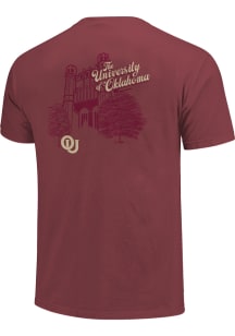Oklahoma Sooners Womens Crimson Vintage Building Short Sleeve T-Shirt
