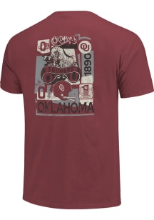 Oklahoma Sooners Womens Crimson Avant Garde Poster Short Sleeve T-Shirt