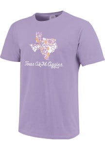 Texas A&amp;M Aggies Womens Pink Purple Floral Short Sleeve T-Shirt