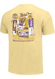LSU Tigers Womens Yellow Avant Garde Poster Short Sleeve T-Shirt