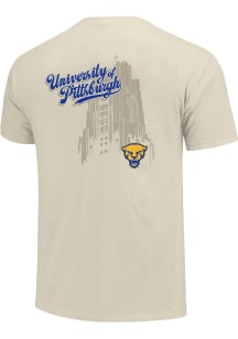 Pitt Panthers Vintage Building Short Sleeve T-Shirt - Ivory