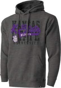 Mens Charcoal K-State Wildcats Mixed Media Motto Long Sleeve Fashion Hood