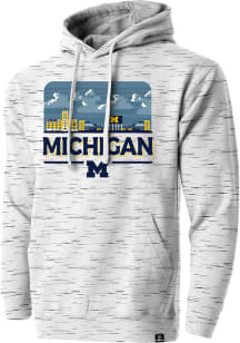 Michigan Wolverines Mens Grey Malt Lightweight Fleece Fashion Hood