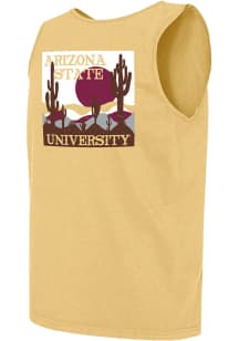 Arizona State Sun Devils Mens Yellow Wavy Desert Comfort Colors Short Sleeve Tank Top