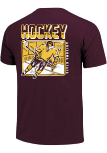 Arizona State Sun Devils Maroon Hockey Stripe Short Sleeve T Shirt